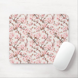 Tapis De Souris Art botanique de cerisier en fleurs aéré