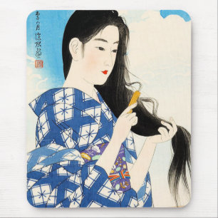 Tapis De Souris Art classique japonais oriental frais de dame de