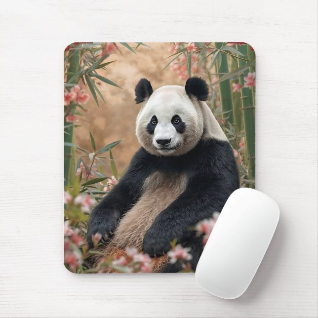 Tapis De Souris Art Cute Panda Bear Bamboo (Avec souris)