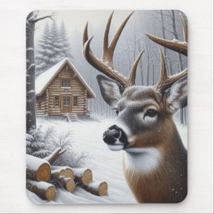 Tapis De Souris Art de cerf/buck d'hiver