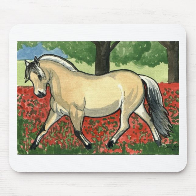 Tapis De Souris ART de CHEVAL norvégien de fjord (Devant)