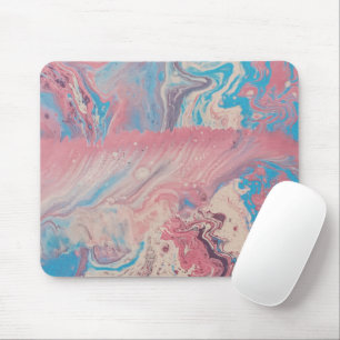 Tapis De Souris Art de coulée acrylique pastel moderne , rose, cya