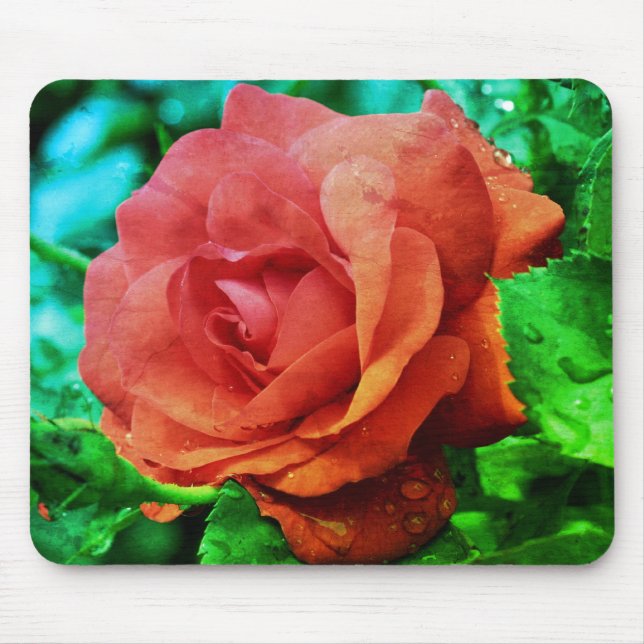 Tapis De Souris Art de la rose rouge (Devant)