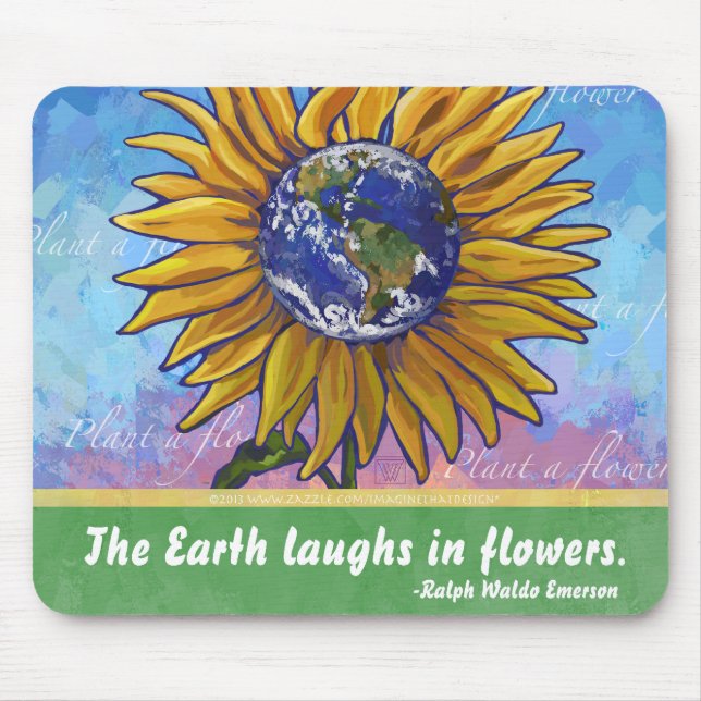 Tapis De Souris Art de la Terre de tournesol (Devant)