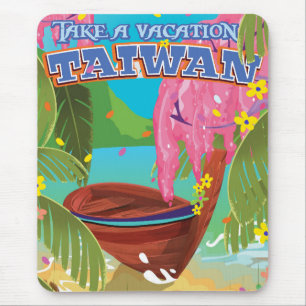 Tapis De Souris art de l'affiche de voyage vintage de l'île de Taï