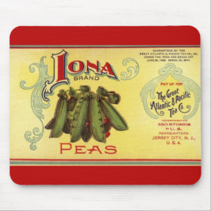 Tapis De Souris Art de l'étiquette de conserve de légumes vintage,