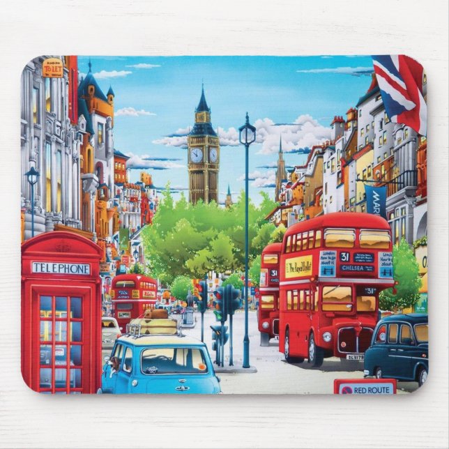 Tapis De Souris Art de Londres Street (Devant)