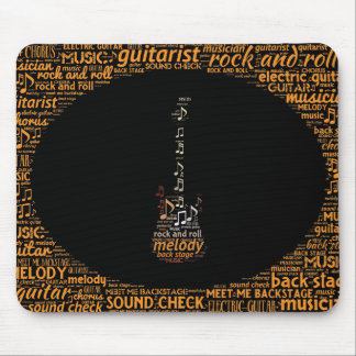 Tapis De Souris Art de mot de joueur de guitare de petit pain de