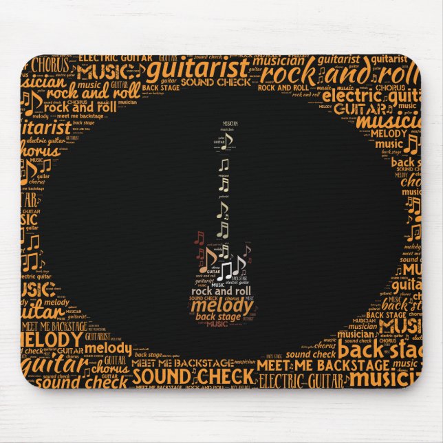 Tapis De Souris Art de mot de joueur de guitare de petit pain de (Devant)