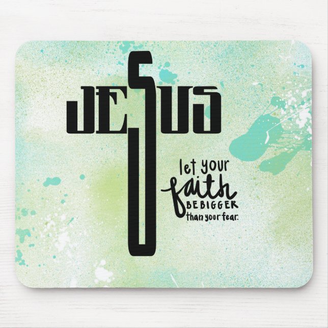 Tapis De Souris Art de mot Jésus (Devant)