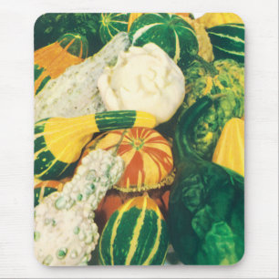 Tapis De Souris Art de pochette de graines vintage, courges gourde