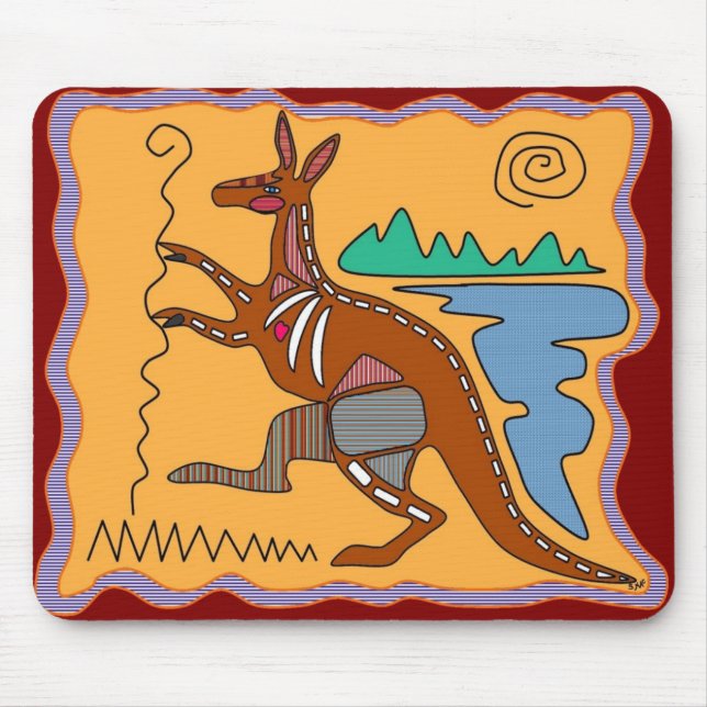 Tapis De Souris Art de rayon X de kangourou (Devant)