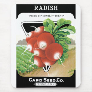 Tapis De Souris Art d'étiquette de pochette de graines vintage, ra