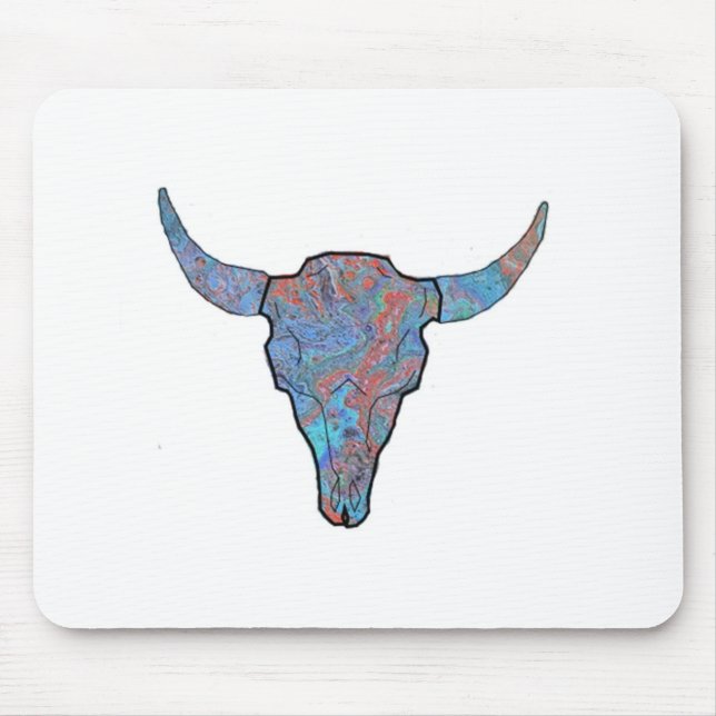 Tapis De Souris Art du crâne du Bison bleu (Devant)