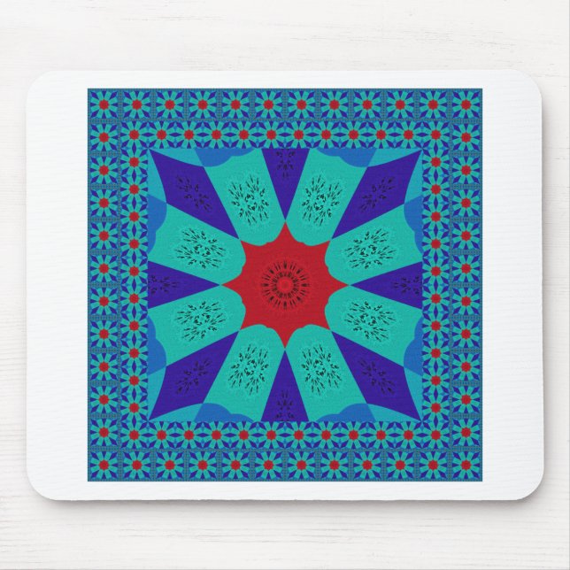 Tapis De Souris Art Égyptien Ancien : Un Mandala Vibrant. (Devant)