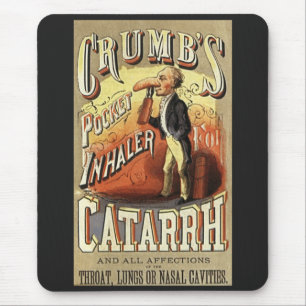 Tapis De Souris Art Étiquette vintage, Cumb's Pocket Asthma Inhale