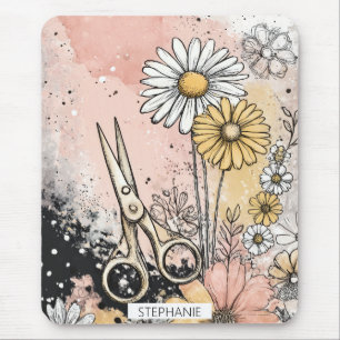 Tapis De Souris Art floral à l'aquarelle abstrait