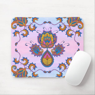 Tapis De Souris Art Floral, Mehndi Blue Bliss
