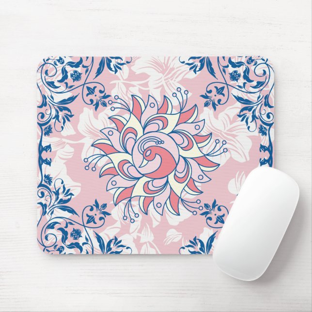 Tapis De Souris Art Graphique Floral, Rangoli Bright Life (Avec souris)