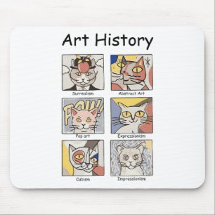 Tapis De Souris Art Histoire Drôle Chat Art Lover Peinture Peintre