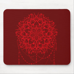 Tapis De Souris Art indien de Bourgogne de mandala