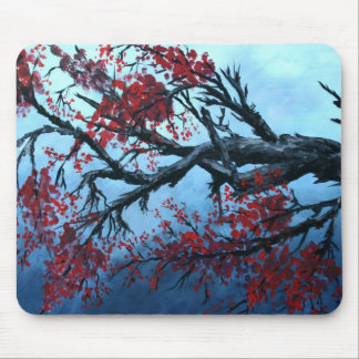 Tapis De Souris art japonais d'oriental d'arbre de fleur de fleurs