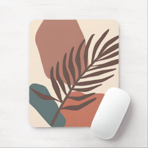 Tapis De Souris Art minimaliste feuille de palmier abstrait