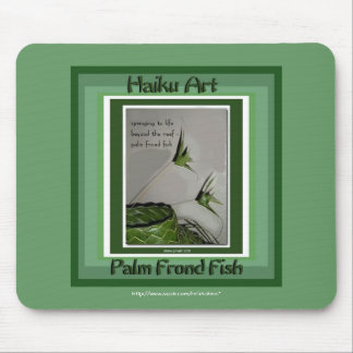 Tapis De Souris Art Mousepad de Haiku de poissons de fronde de