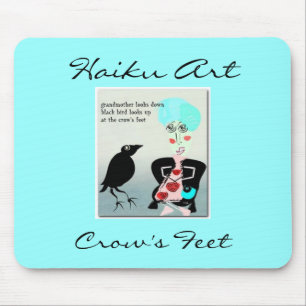 Tapis De Souris Art Mousepad de Haiku des pieds de corneille
