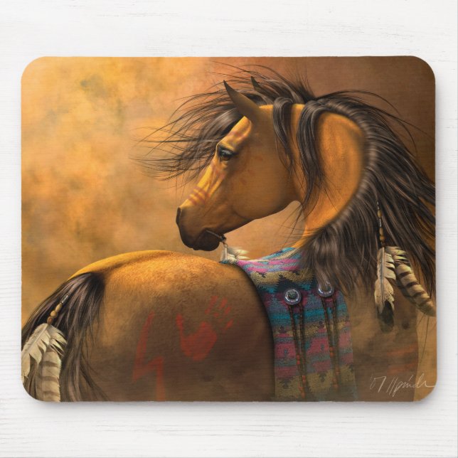 Tapis De Souris Art Mousepad d'or de Kiowa (Devant)