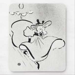 Tapis De Souris Art noir et blanc Jane Avril par Toulouse Lautrec