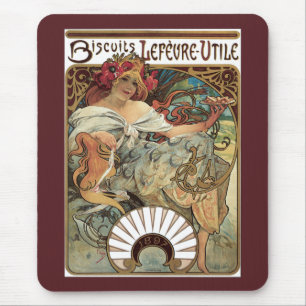 Tapis De Souris Art Nouveau vintage, Biscuits par Alphonse Mucha