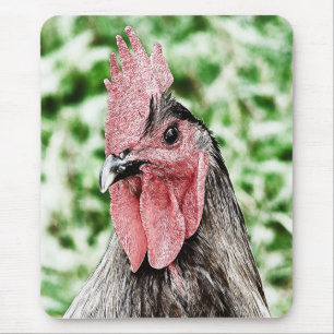 Tapis De Souris Art numérique du coq bleu
