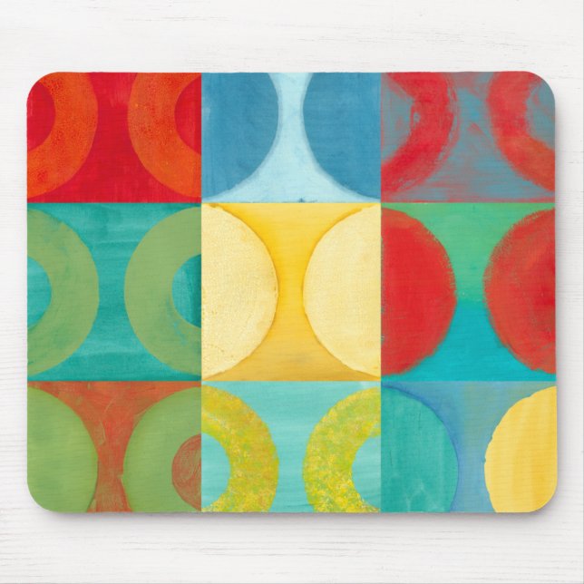 Tapis De Souris Art Pop brillant avec cercles et Carré (Devant)