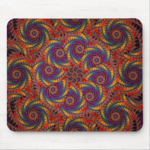 Tapis De Souris Art psychédélique de fractale d'arc-en-ciel de