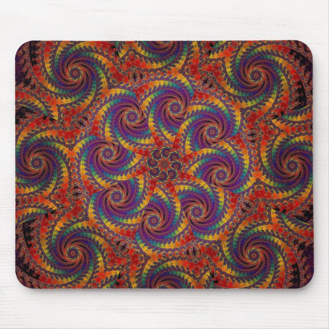 Tapis De Souris Art psychédélique de fractale d'arc-en-ciel de (Devant)
