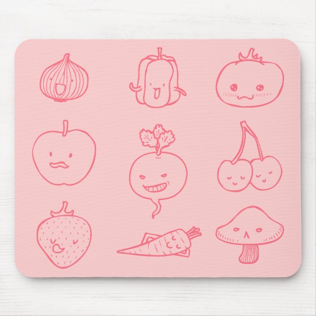 Tapis De Souris Art végétalien mignon Mousepad de griffonnage de (Devant)