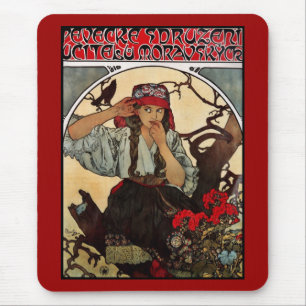 Tapis de souris Art Vintage Alfons Mucha Enseignan