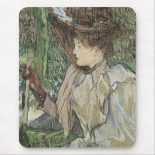 Tapis De Souris Art Vintage, Femme aux Gants par Toulouse Lautrec