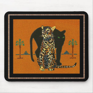 Tapis de souris art vintage léopard