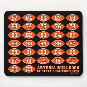 Tapis De Souris Artesia Bulldogs Football Etat Champs Mousepad