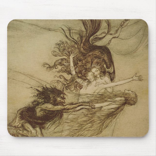 Tapis De Souris Arthur Rackham | le Rhinemaidens taquinant (Devant)