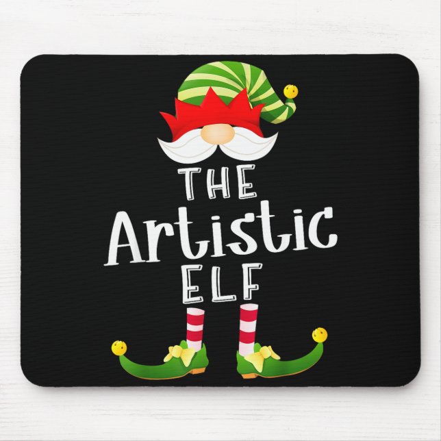 Tapis De Souris Artistic Elf Group Christmas Funny Pajama Party  (Devant)
