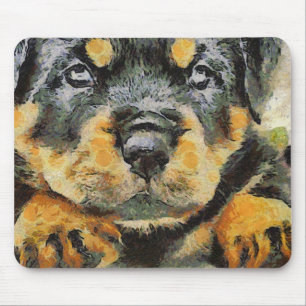 Tapis De Souris Artistic Rottweiler Puppy Portrait