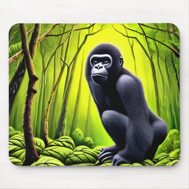 Tapis De Souris Artsy Abstrait Jungle Gorilla (Devant)