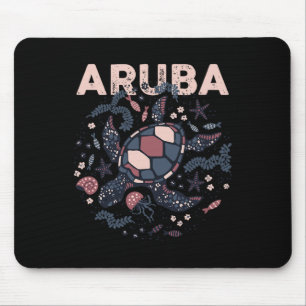 Tapis De Souris Aruba Voyage Vacances d'été Tortue d'Aruba Tropica