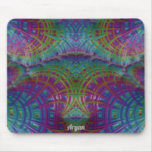 Tapis De Souris ARYAN ~ Zany Shades Purple Blue Green Aqua ~