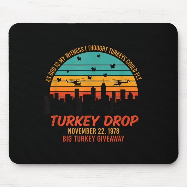 Tapis De Souris As God Is My Witness Turkey Drop - Retro Thanksgiv (Devant)