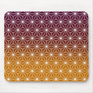 Tapis De Souris Asanoha japonais traditionnel Imprimé Bourgogne et