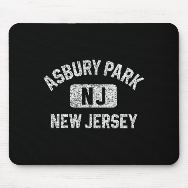 Tapis De Souris Asbury Park New Jersey Gym Style Distressed White  (Devant)
